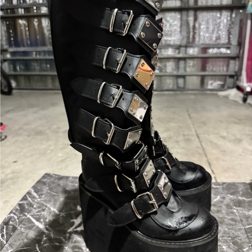 Demonia - Swing-815 Black Multi-Buckle Platform B… - image 2